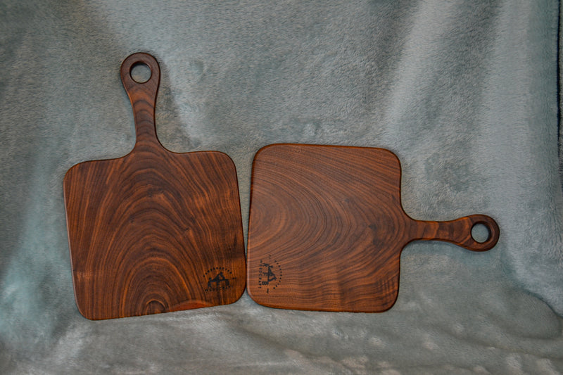 All Dark Black Walnut Cutting Board 15 x 10 with built in handles and  Rubber Feet